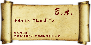 Bobrik Atanáz névjegykártya